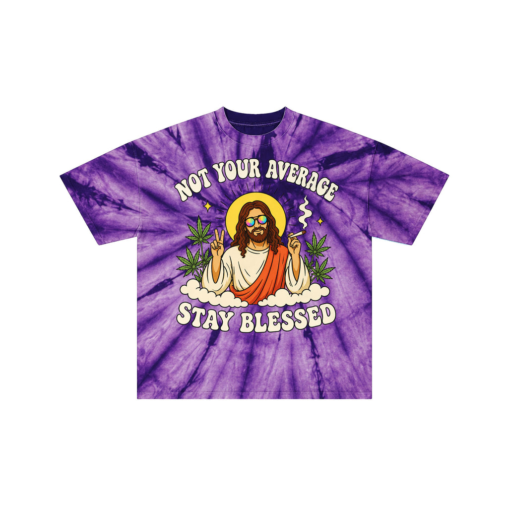 Stay Blessed Jesus Vintage Purple Tie Dye Graphic Tee