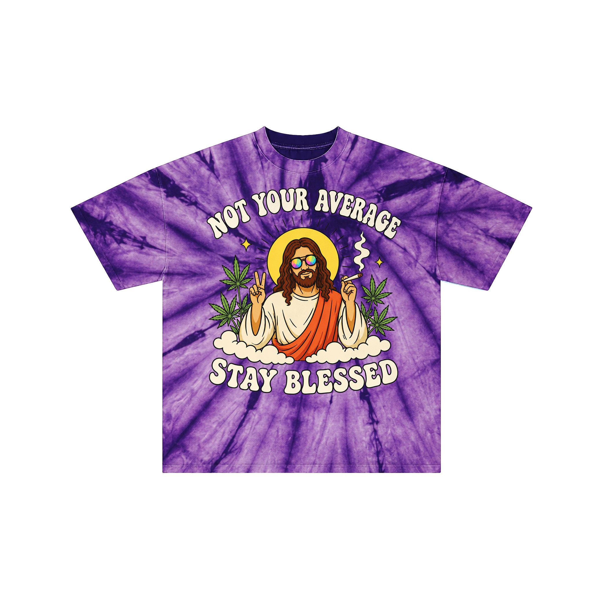 Stay Blessed Jesus Vintage Purple Tie Dye Graphic Tee