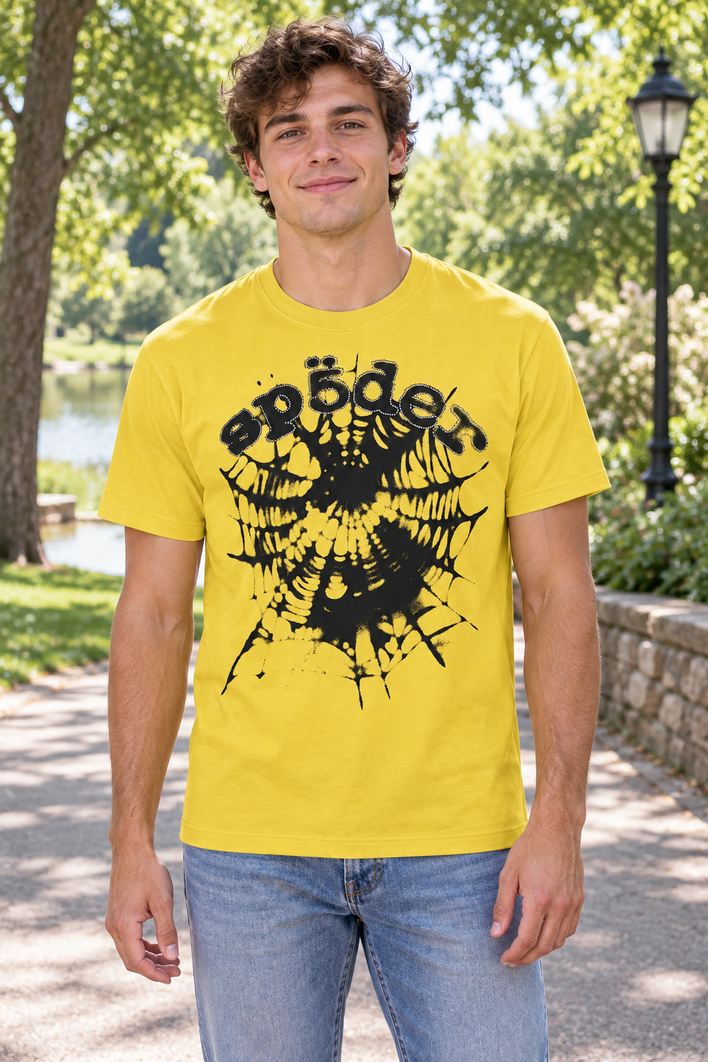 Sp5der Web Yellow Graphic T-Shirt