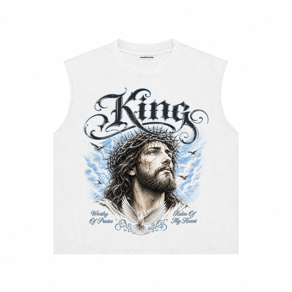 Baroque Christian Muscle Tee White Cotton
