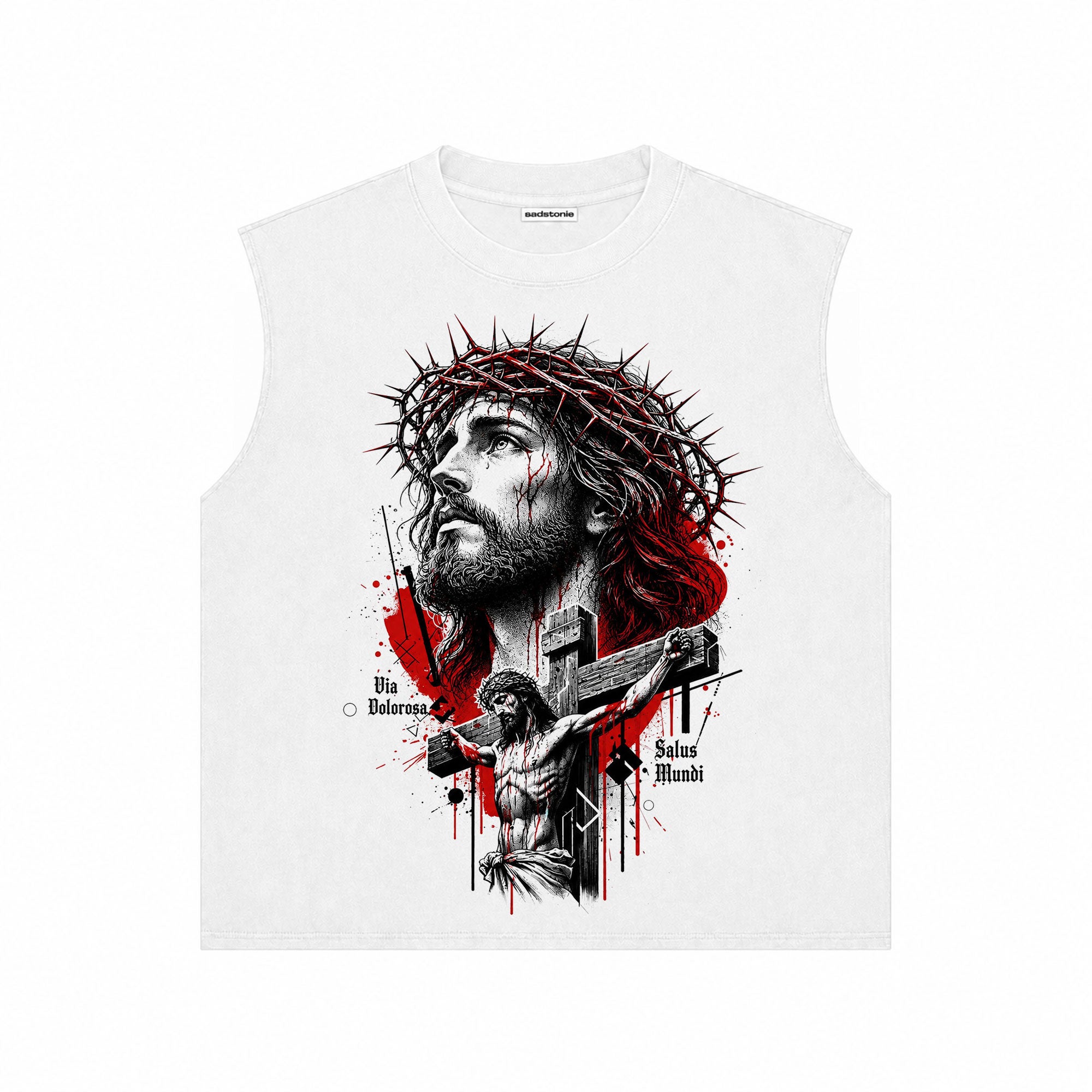 Catholic Trash Polka Muscle Tee White Cotton
