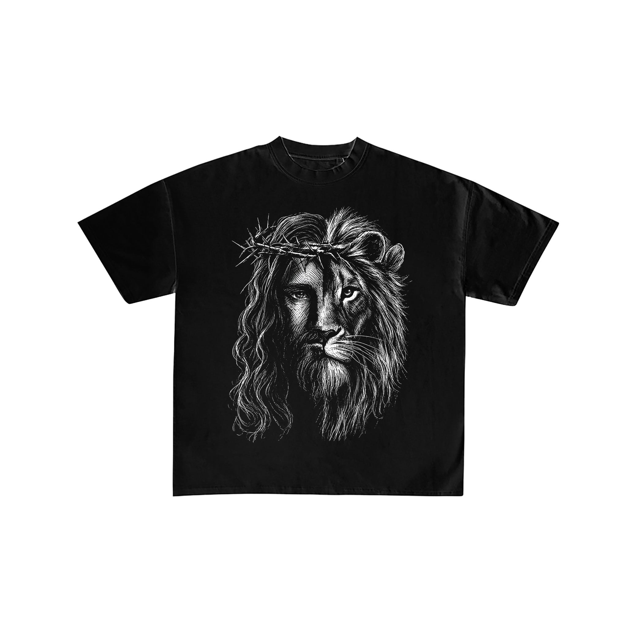 Jesus and Lion Crown of Thorns T-Shirt