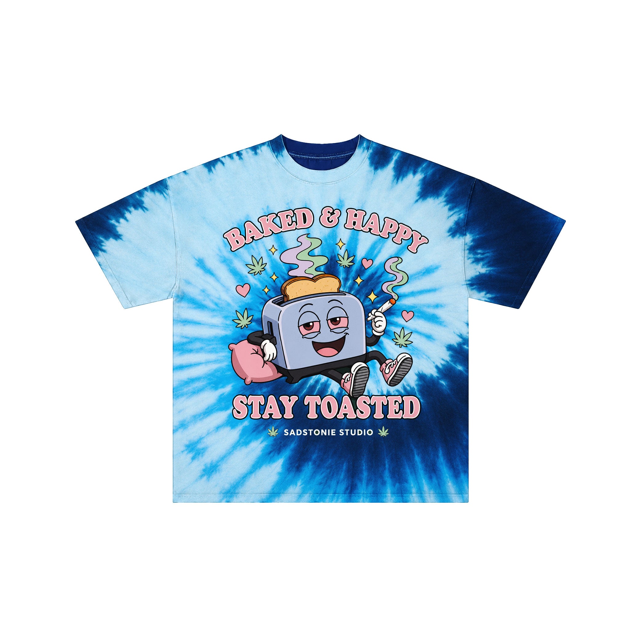 Baked & Happy Stay Toasted Vintage 420 Tie-Dye Tee