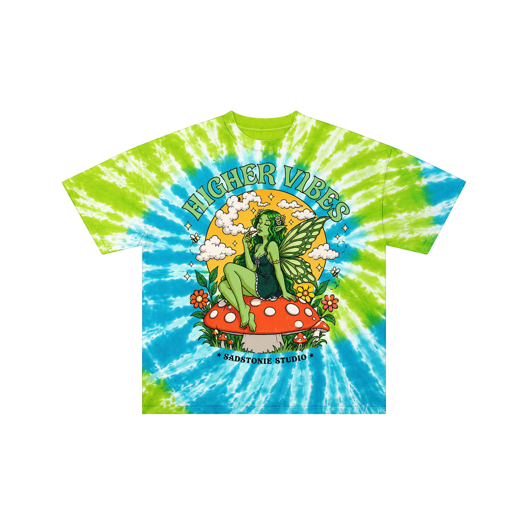 Higher Vibes Fairy Vintage 420 Graphic Tee