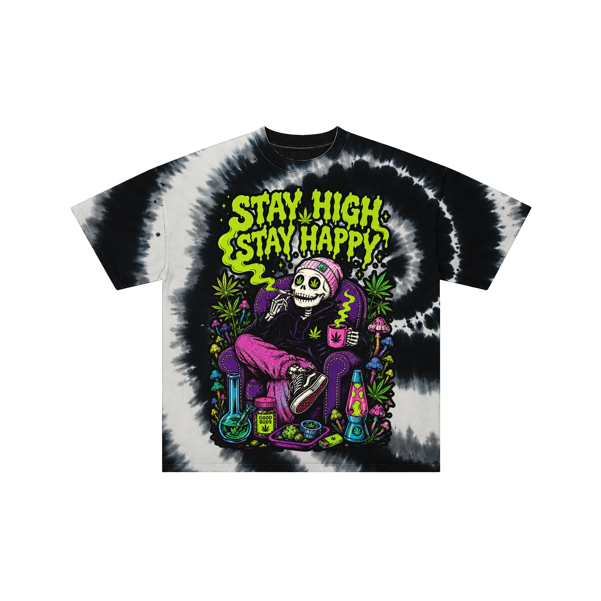 Stay High Stay Happy Tie Dye Tee
