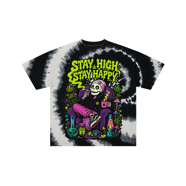 Stay High Stay Happy Tie Dye Tee