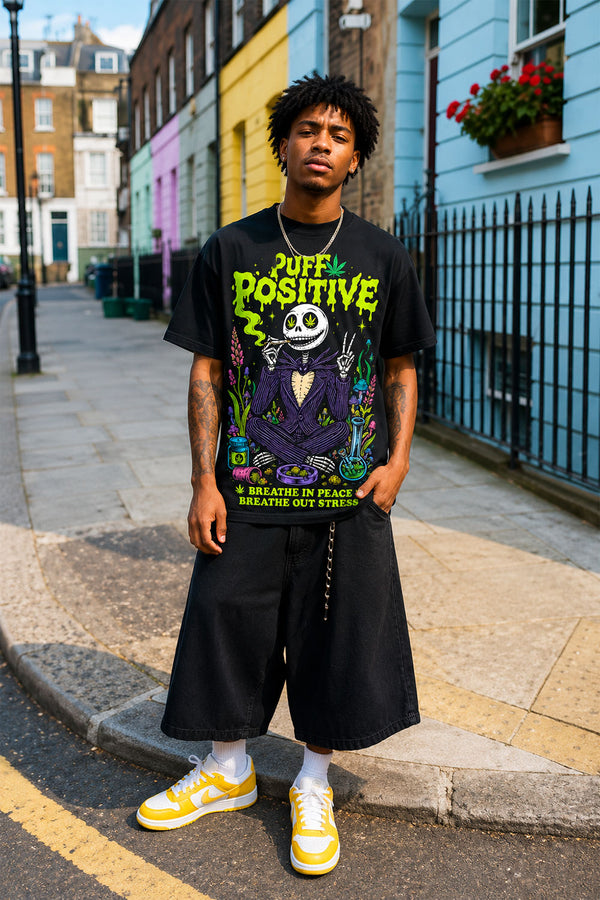 Puff Positive Skeleton Black Tee