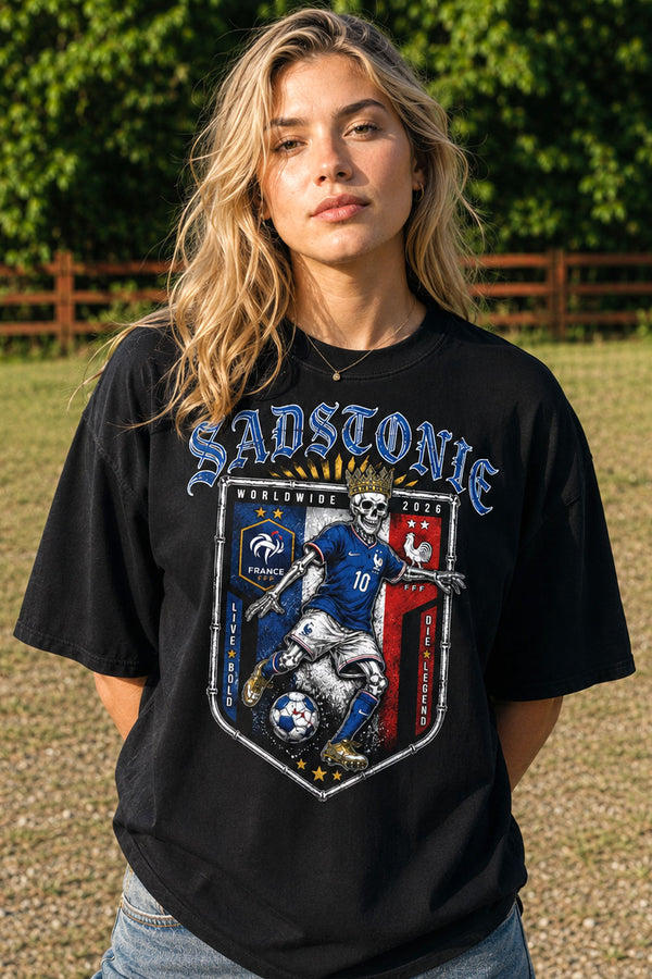 France Soccer Skeleton Graphic T-Shirt