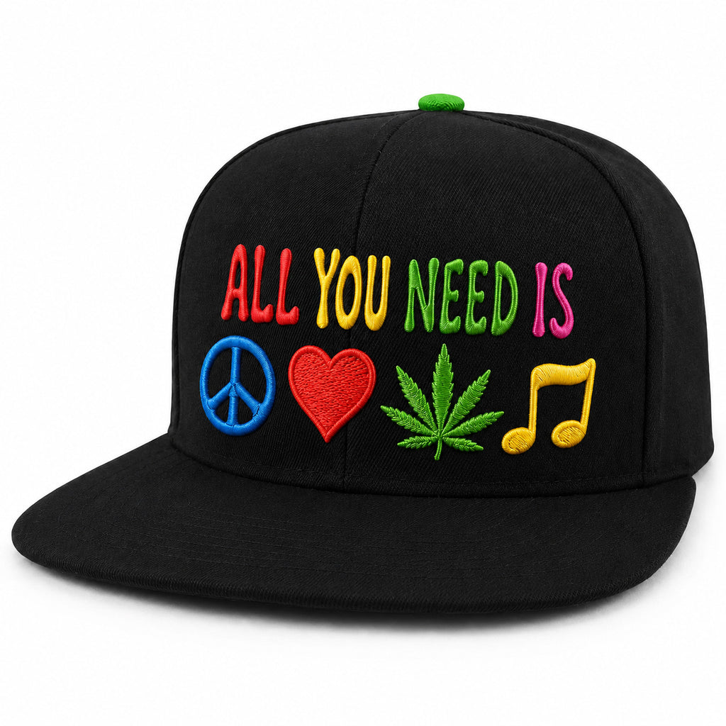 All You Need Is Love Peace Snapback Cap