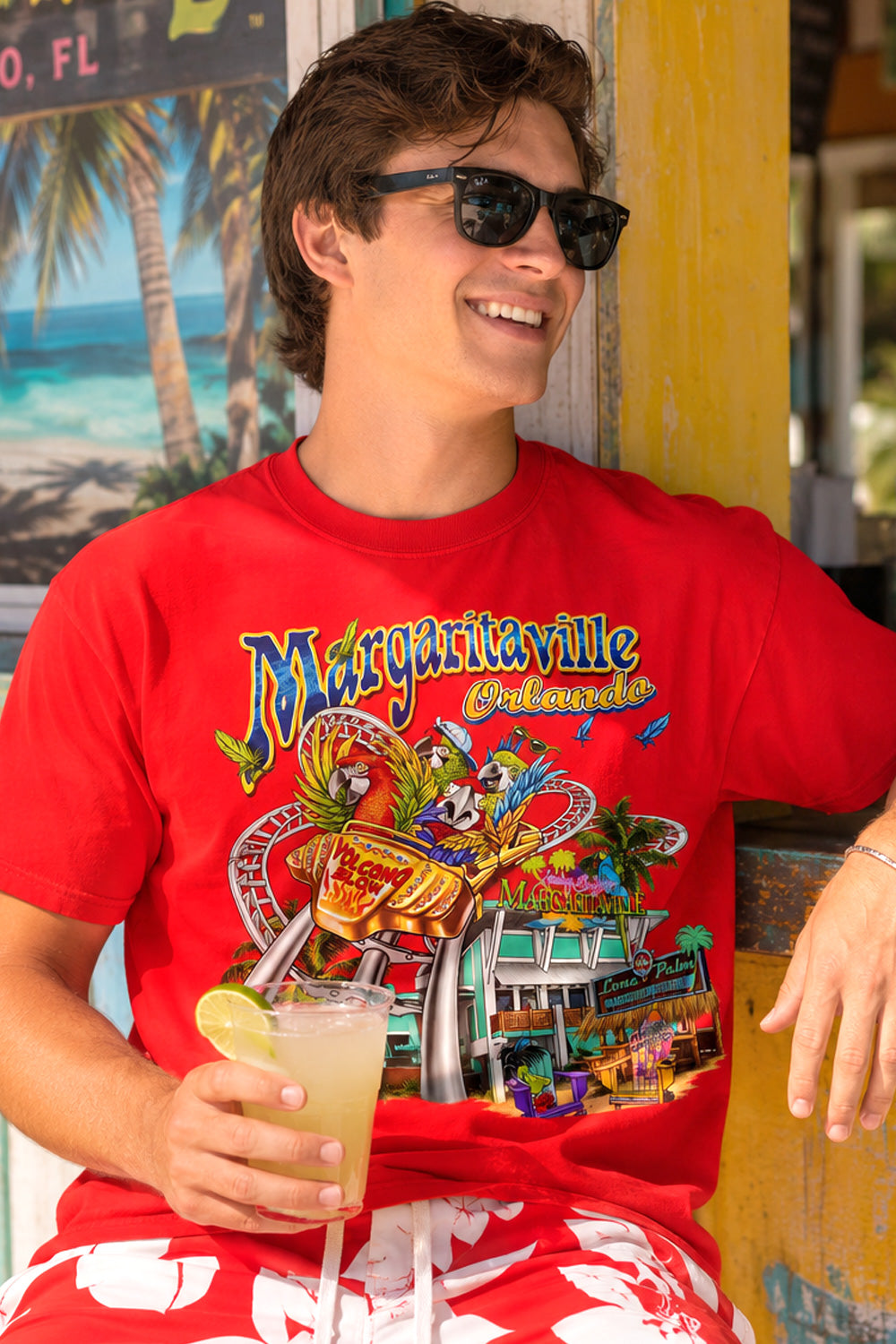 Margaritaville Orlando Red Graphic T-Shirt