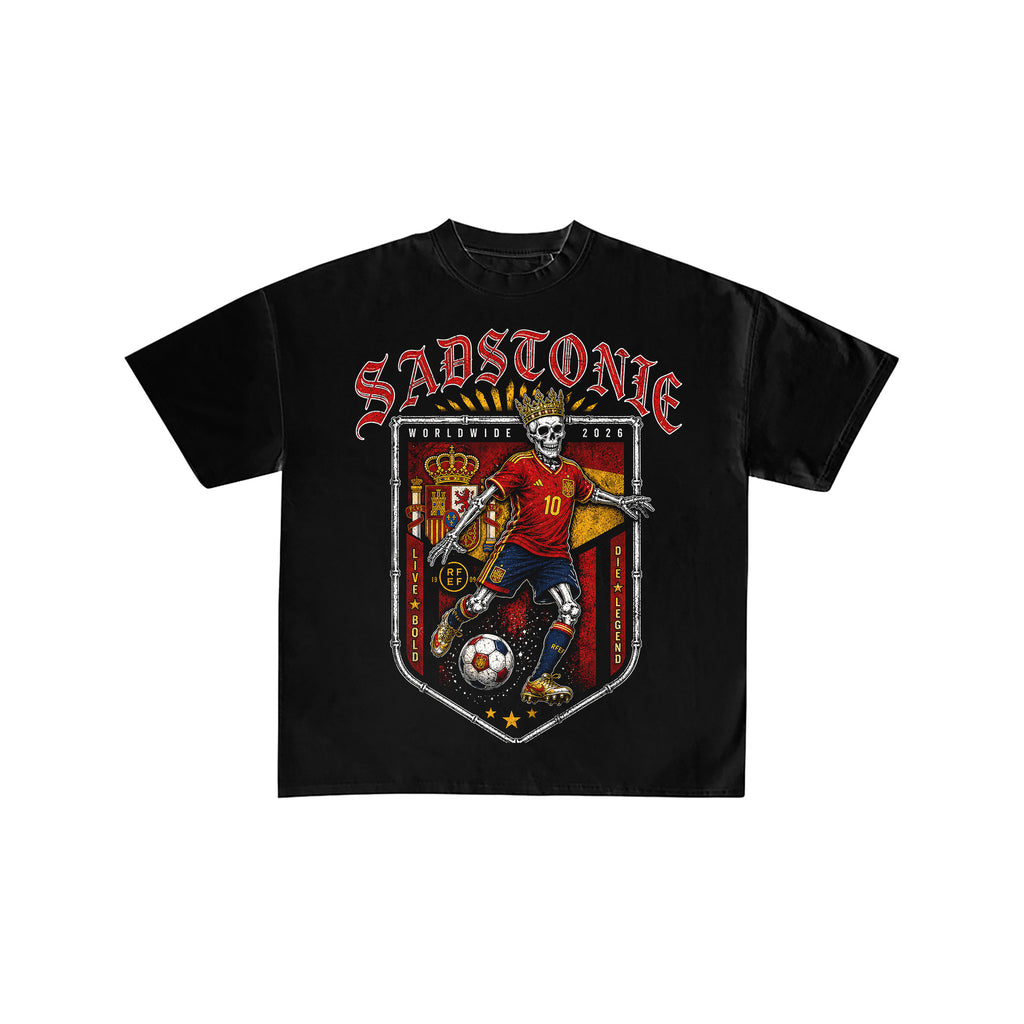 Spain Soccer Skeleton Graphic T-Shirt