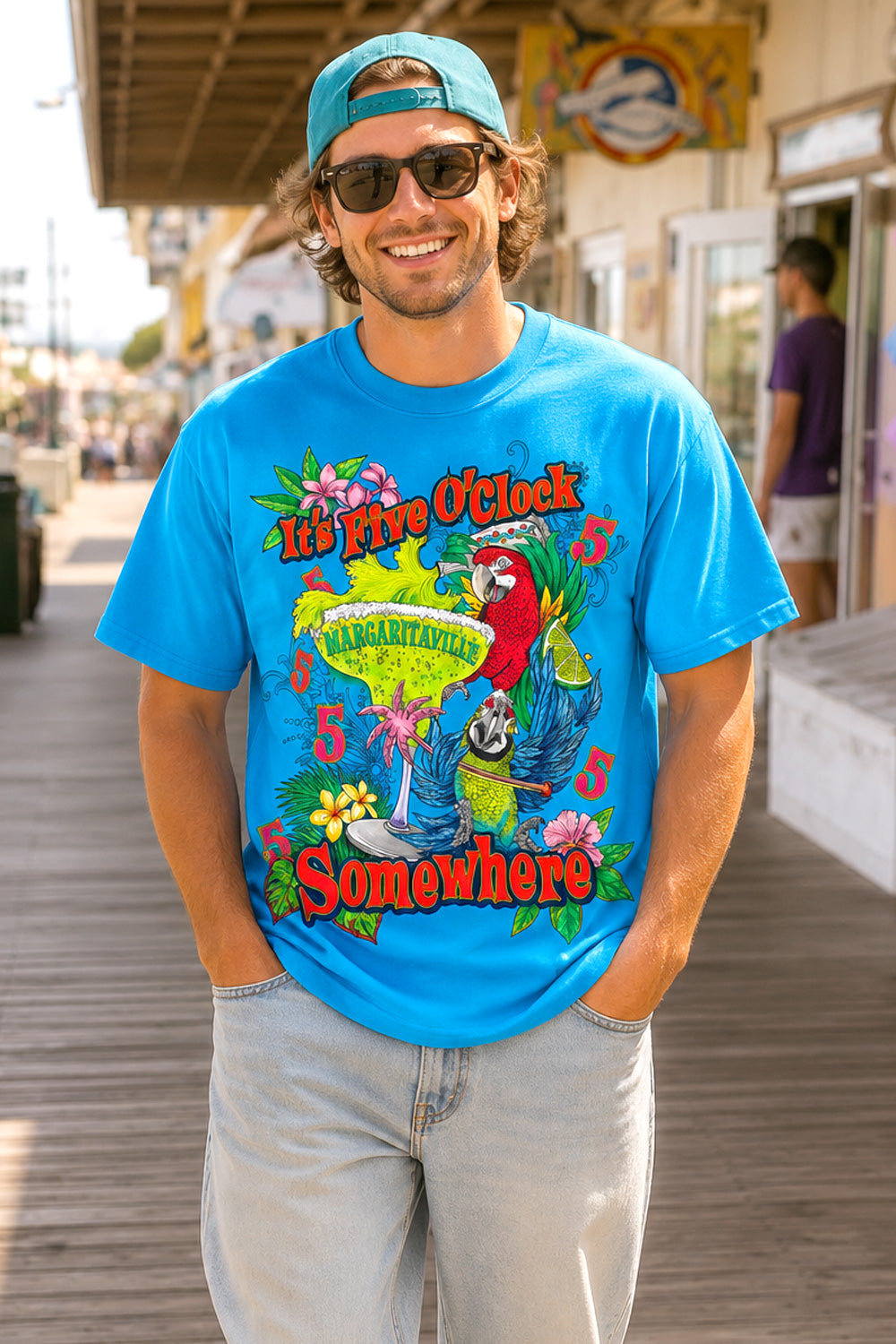 Margaritaville Five O'Clock Blue Graphic Tee