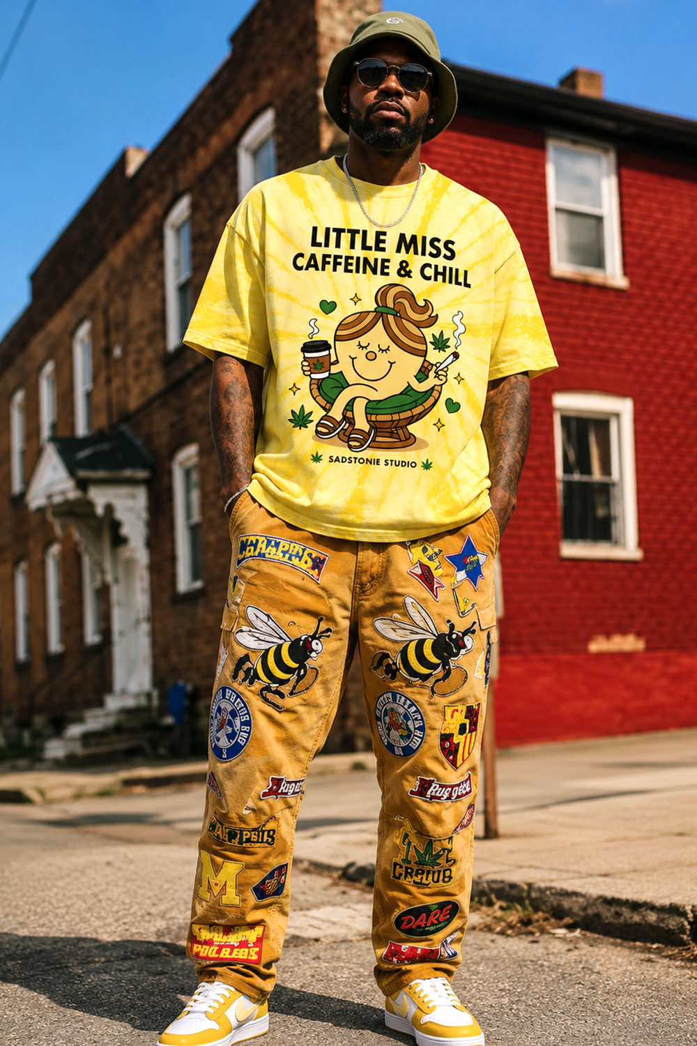 Little Miss Caffeine & Chill Vintage 420 Graphic Tee