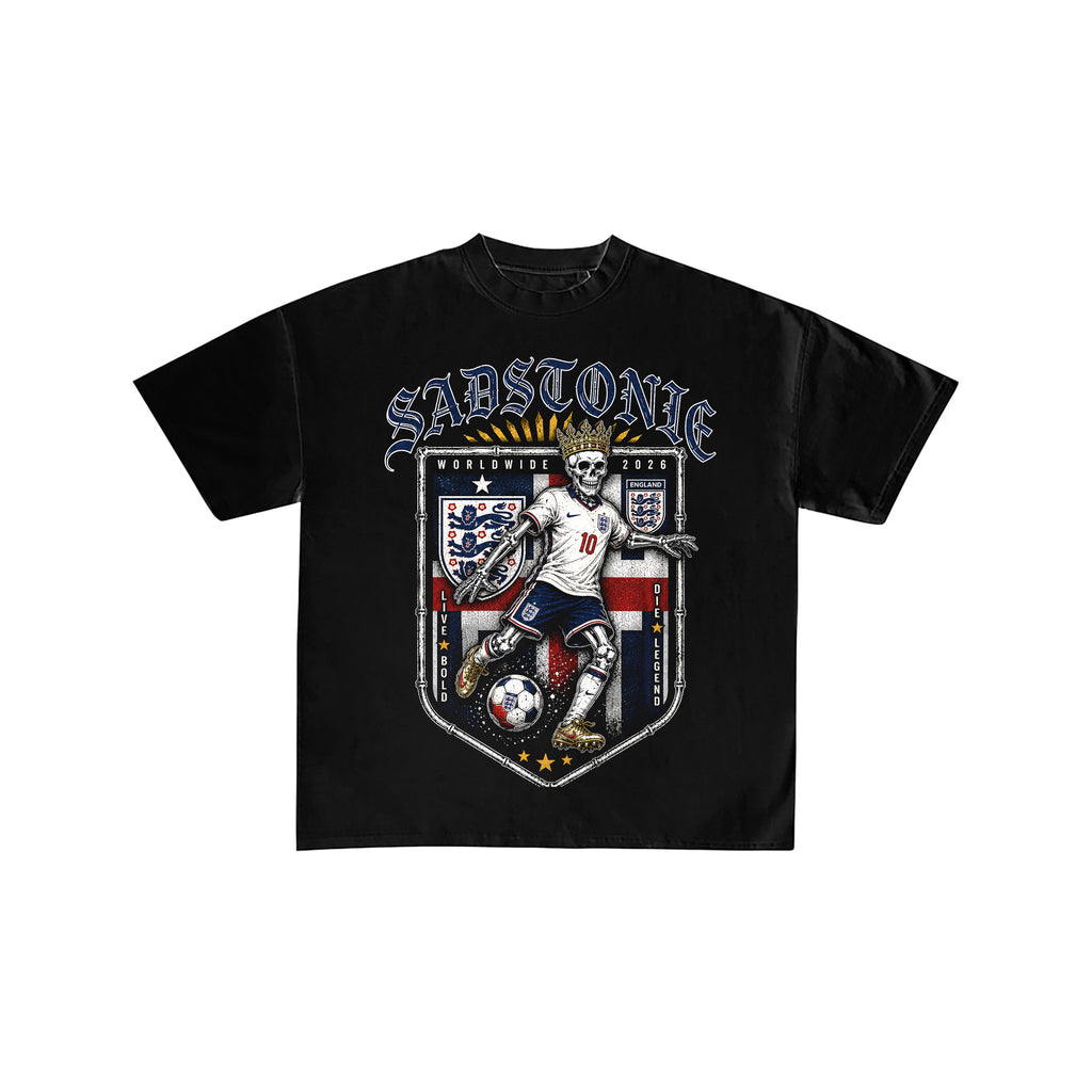 England Soccer Skeleton Graphic T-Shirt