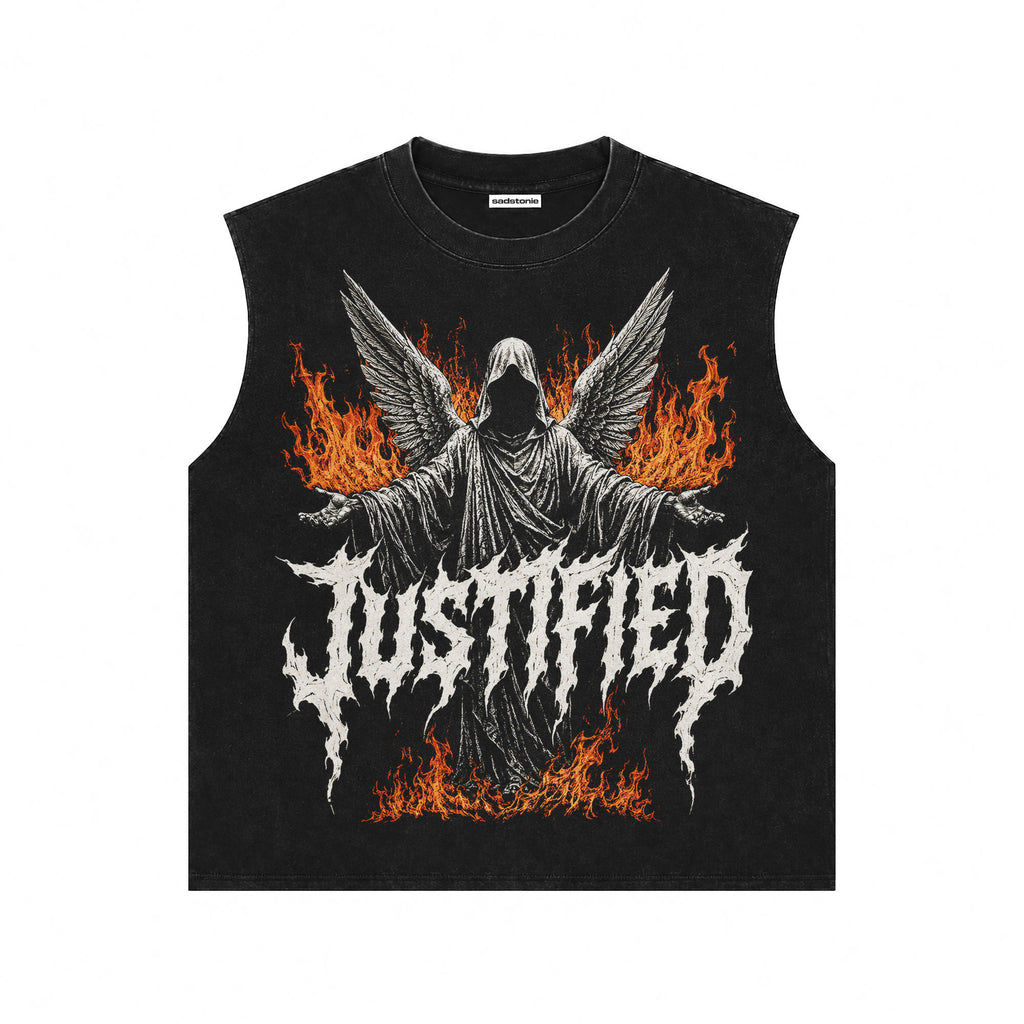 Justified Winged Reaper Graphic Sleeveless Tee