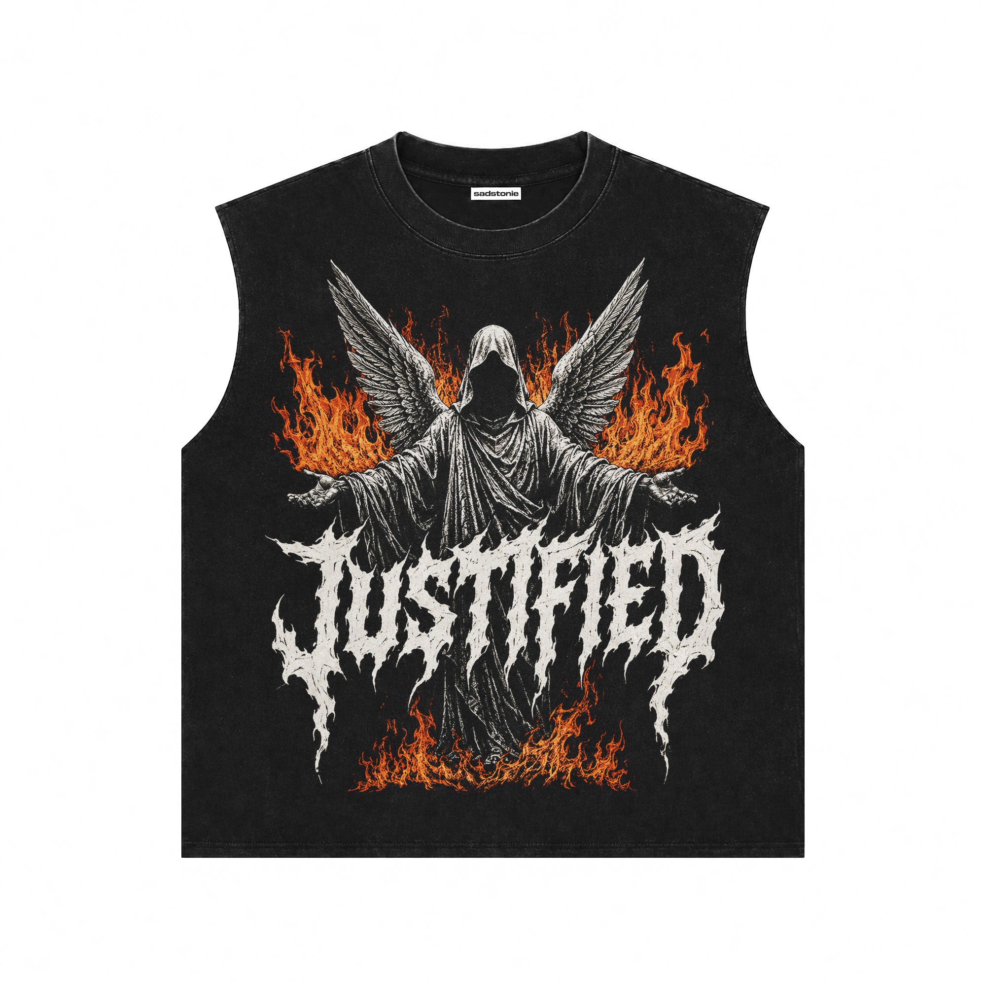 Justified Winged Reaper Graphic Sleeveless Tee