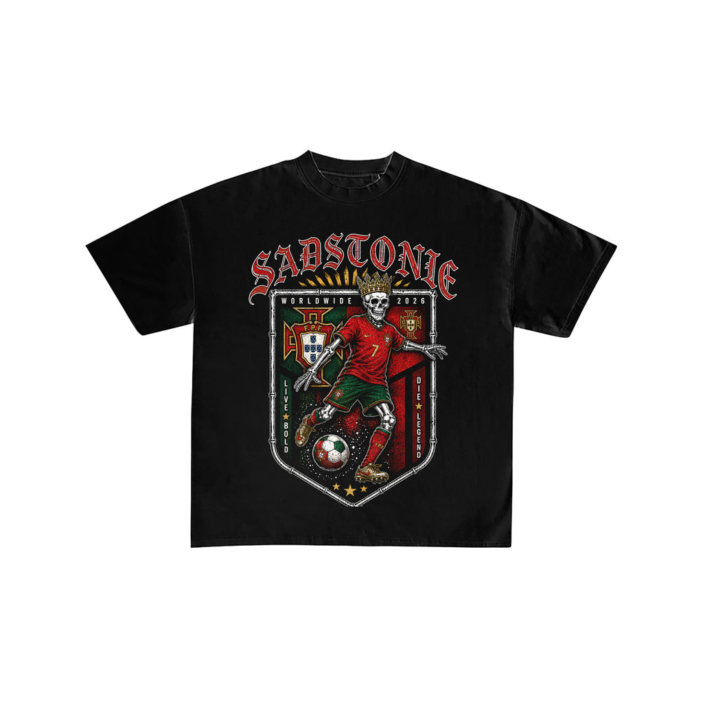 Portugal Soccer Skeleton Graphic T-Shirt