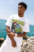 Fresh Baked Horror Mask Weed Graphic White Tee