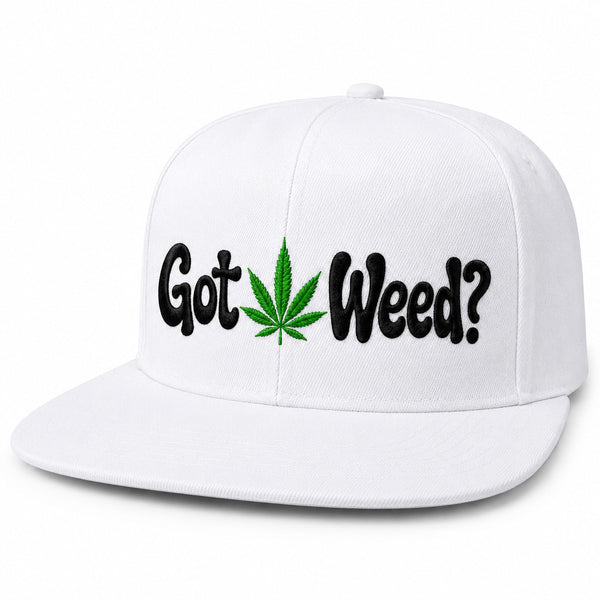 Got Weed Funny White Snapback Hat