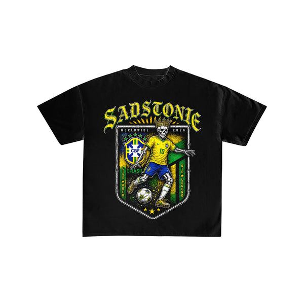 Brazil Soccer Skeleton Graphic T-Shirt