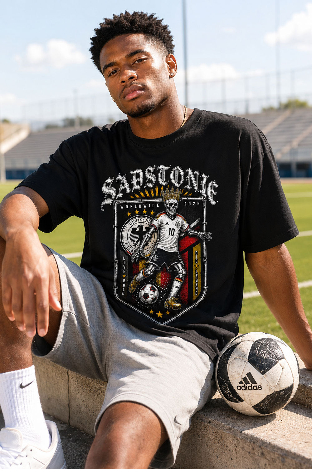Germany Soccer Skeleton Graphic T-Shirt
