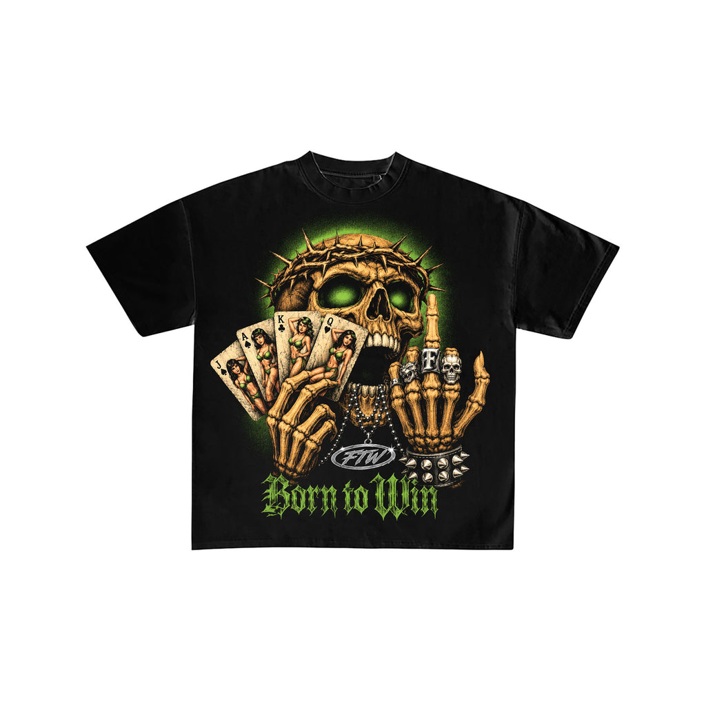 Born to Win Skull Gambler Graphic Tee
