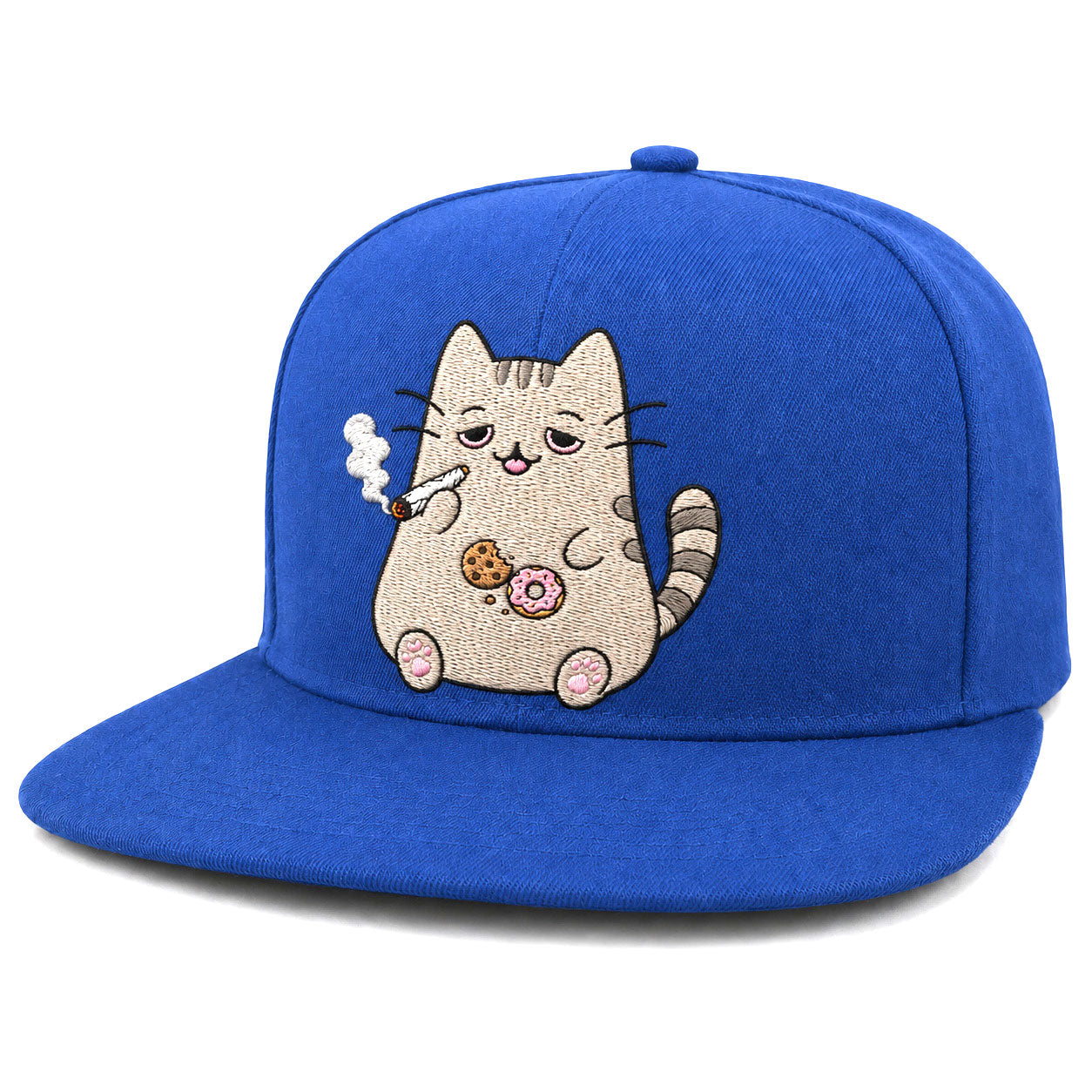 Stoned Cat Munchies Royal Blue Snapback Hat
