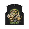 Born to Win Skull & Cards Graphic Muscle Tee