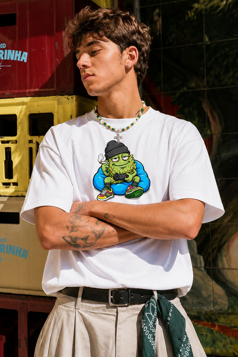 Gamer Weed Bud Gamer Graphic White Tee