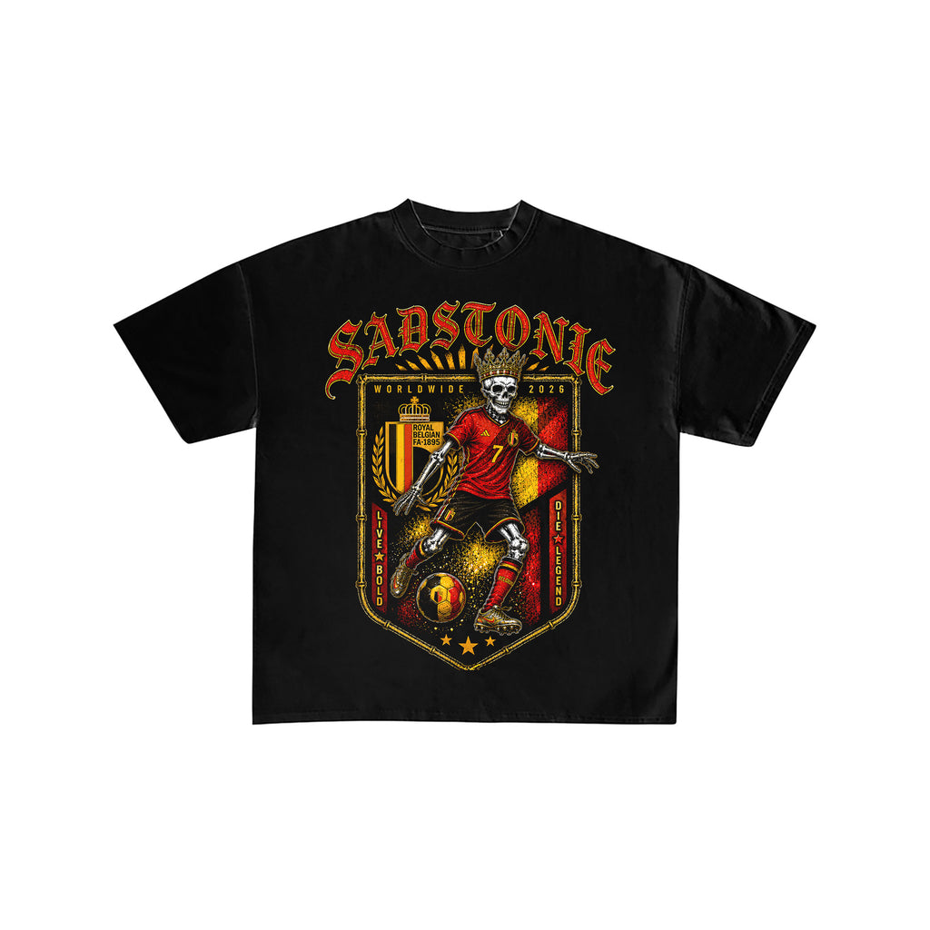 Belgium Soccer Skeleton Graphic T-Shirt
