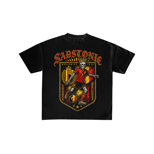 Belgium Soccer Skeleton Graphic T-Shirt