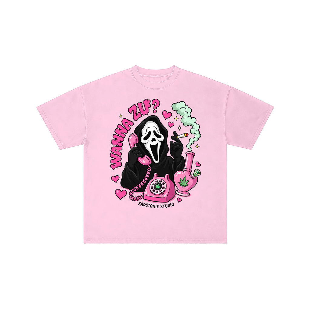 Wanna Zup Ghost Retro Streetwear Graphic Tee