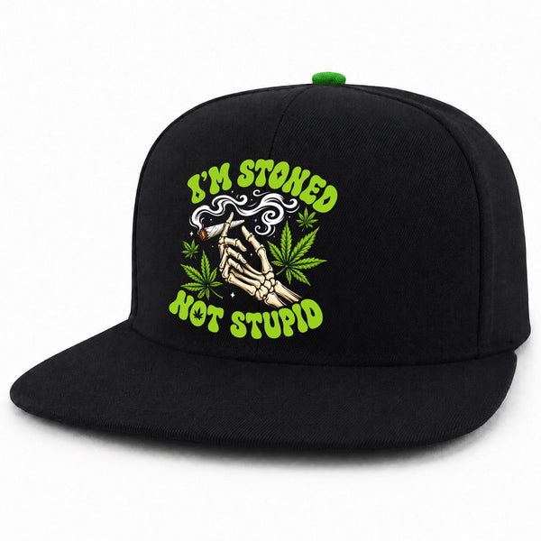 I'm Stoned Not Stupid Skeleton Snapback Hat