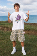 Purple Haze Surfer Graphic White Tee