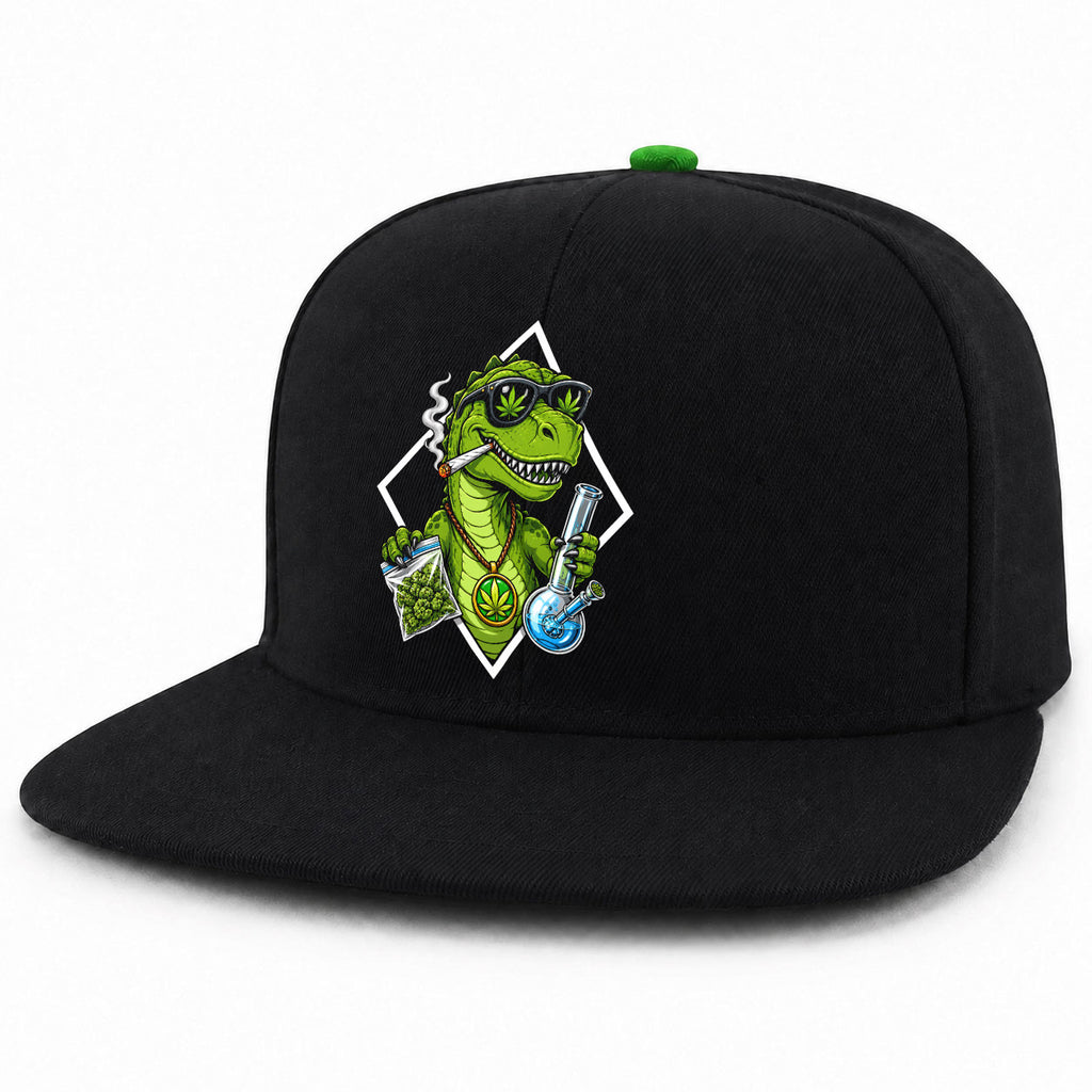 Stoner T-Rex Dinosaur Snapback Hat