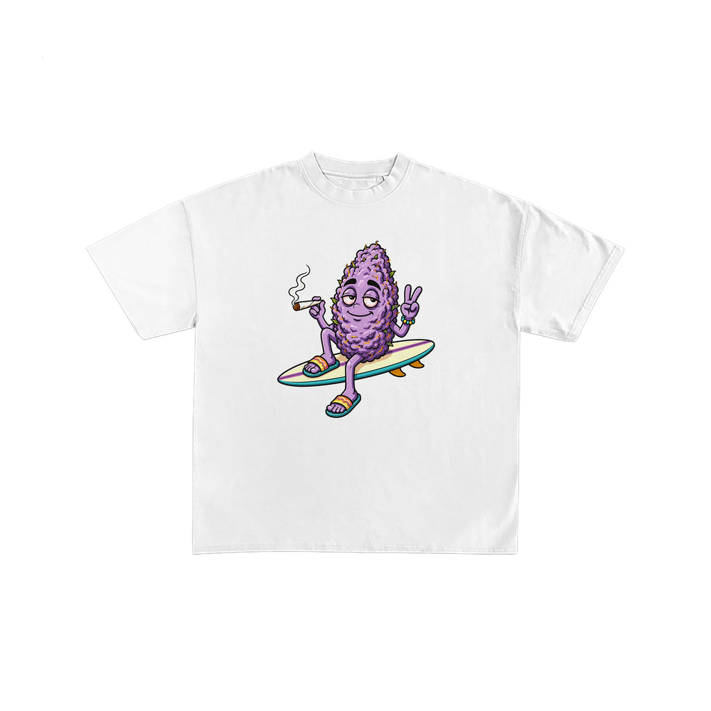 Purple Haze Surfer Graphic White Tee