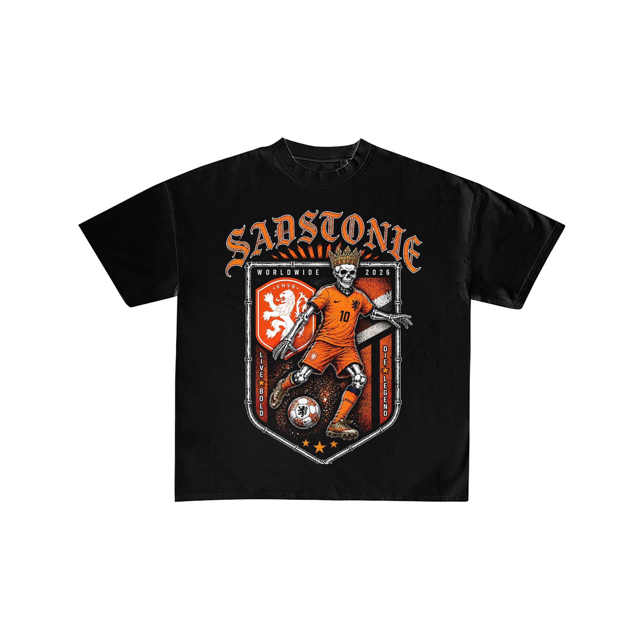 Netherlands Soccer Skeleton Graphic T-Shirt
