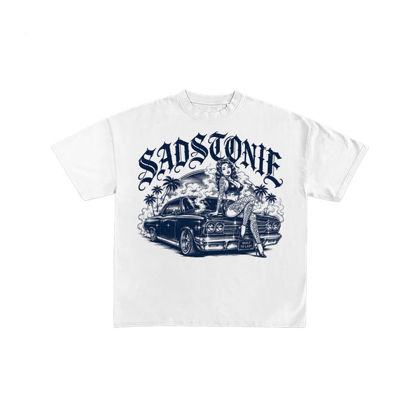 Lowrider Chicano Graphic White Tee