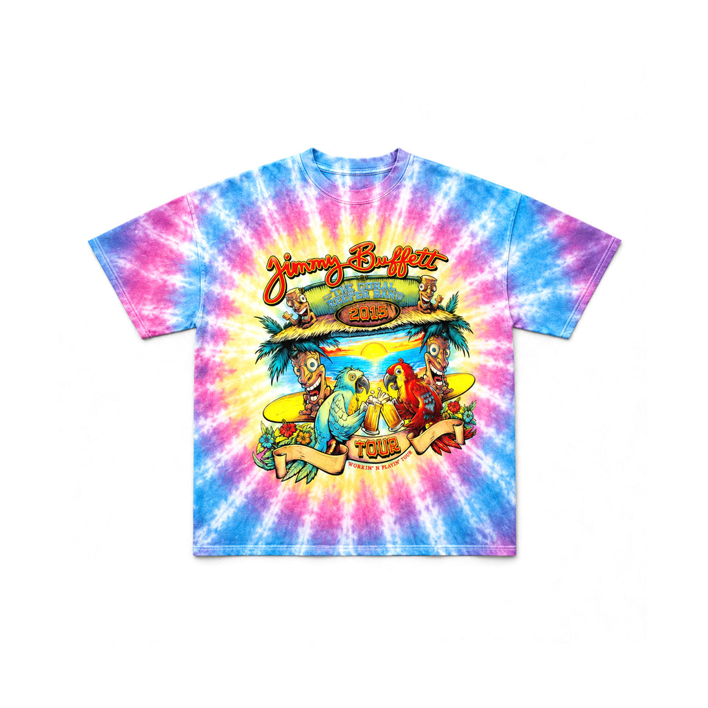 Jimmy Buffett 2015 Tour Pink Tie Dye T-Shirt