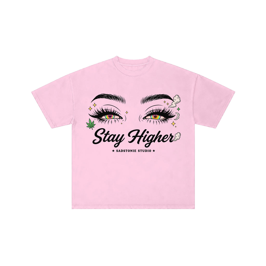 Stay Higher Retro Stoned Eyes Graphic Tee