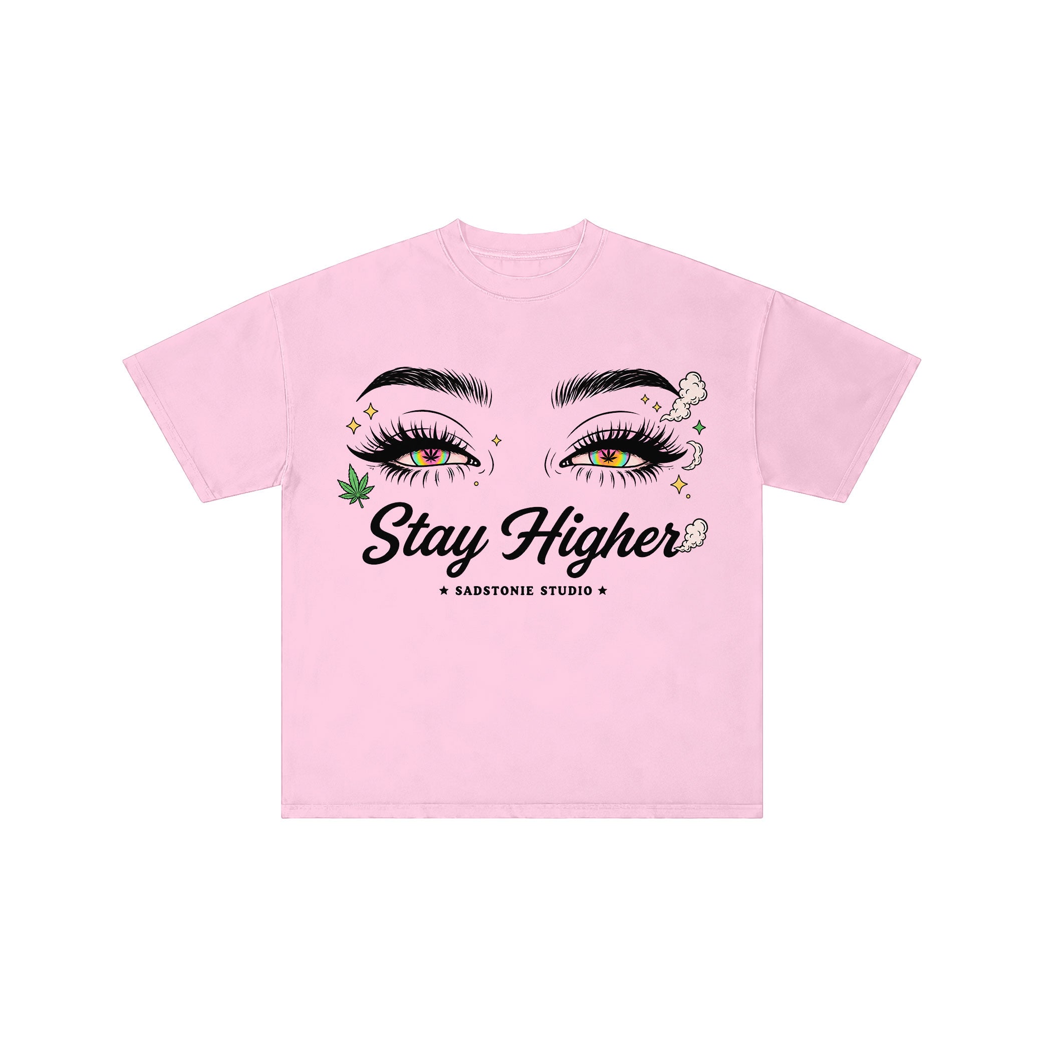 Stay Higher Retro Stoned Eyes Graphic Tee