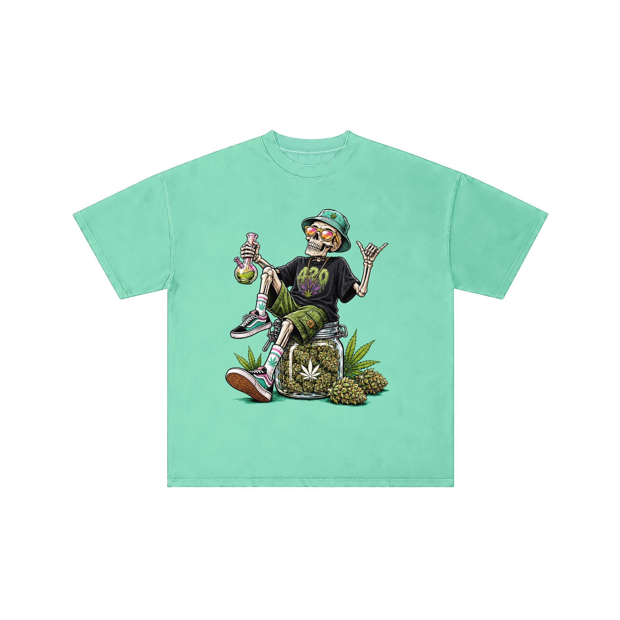 Skeleton Shaka Bong Stoners T-Shirt