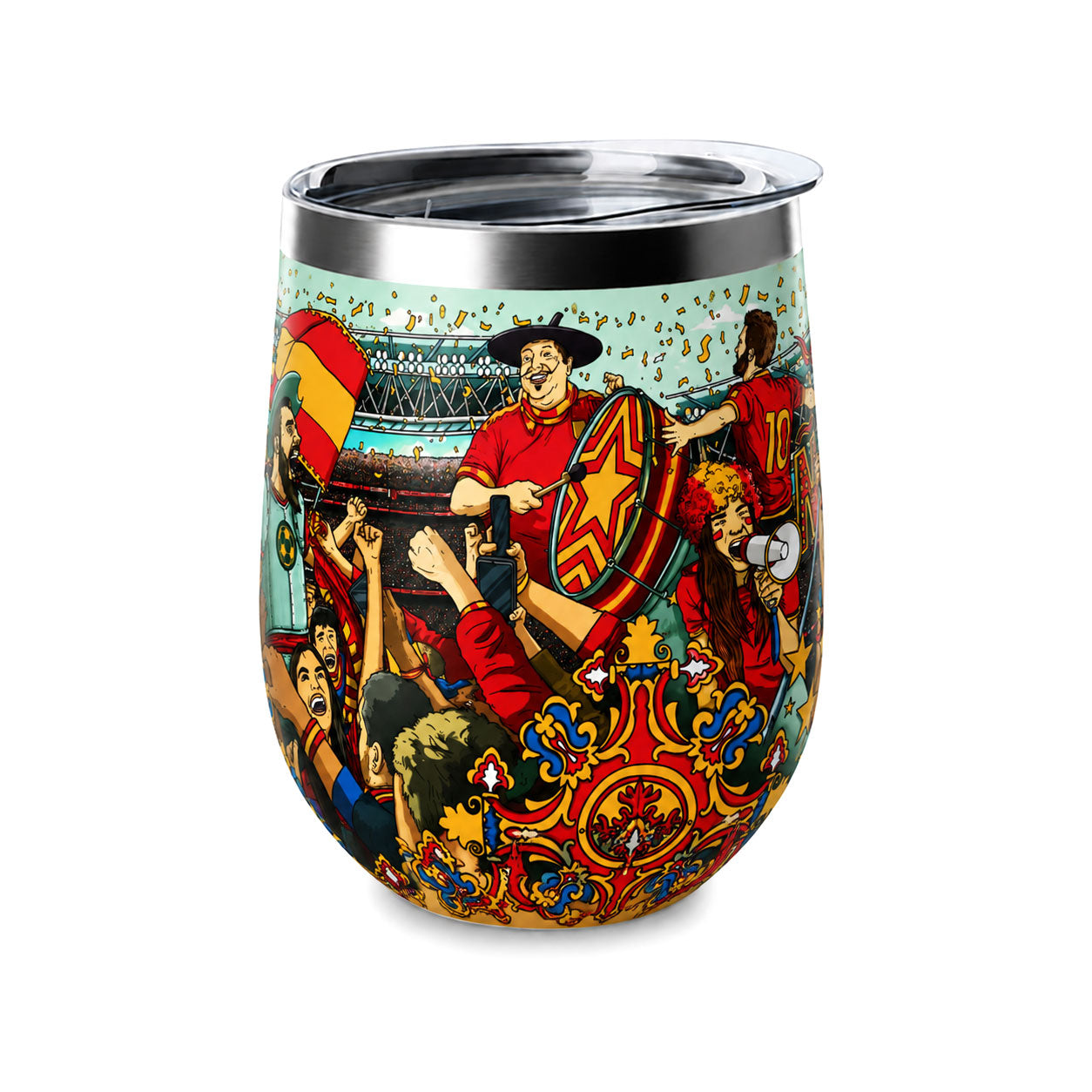 Spanish Soccer Fans Insulated Wine Tumbler