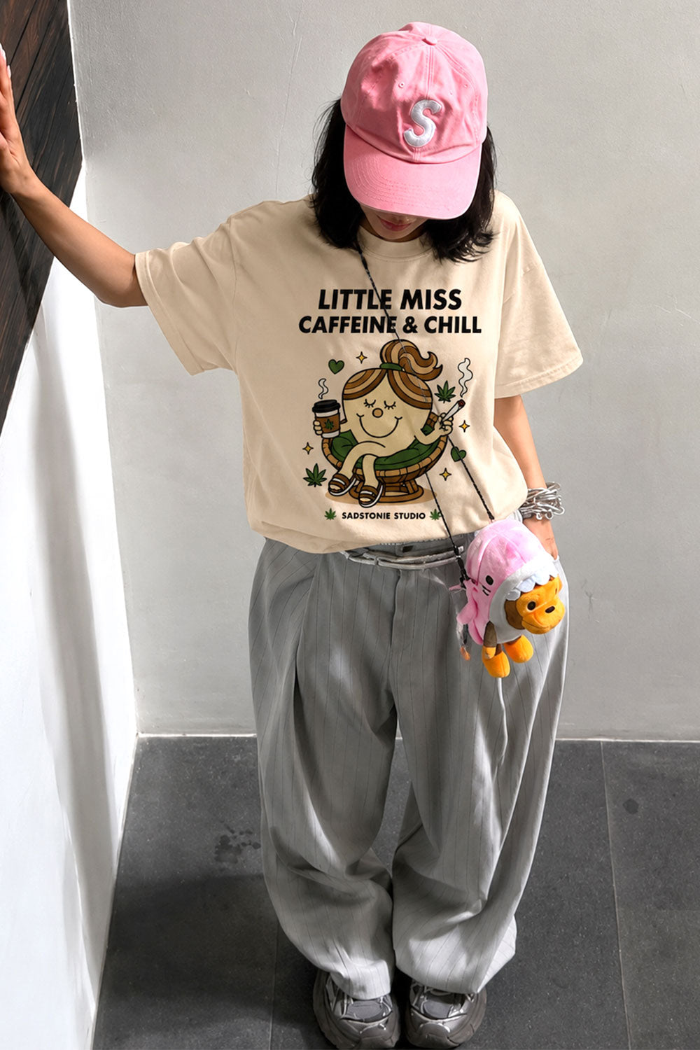 Little Miss Caffeine Chill Retro Graphic Tee