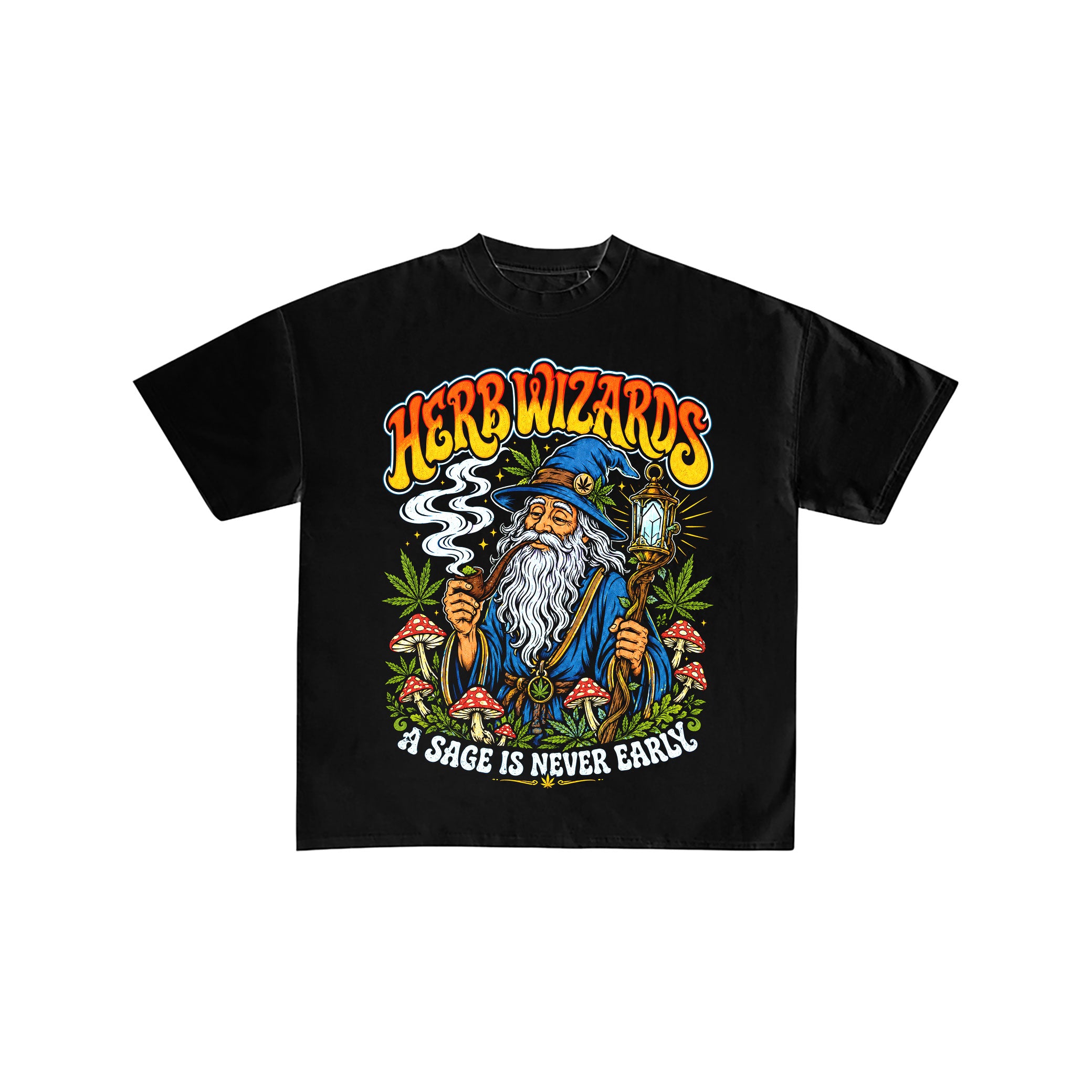 Herb Wizards Graphic Black Tee Shirt
