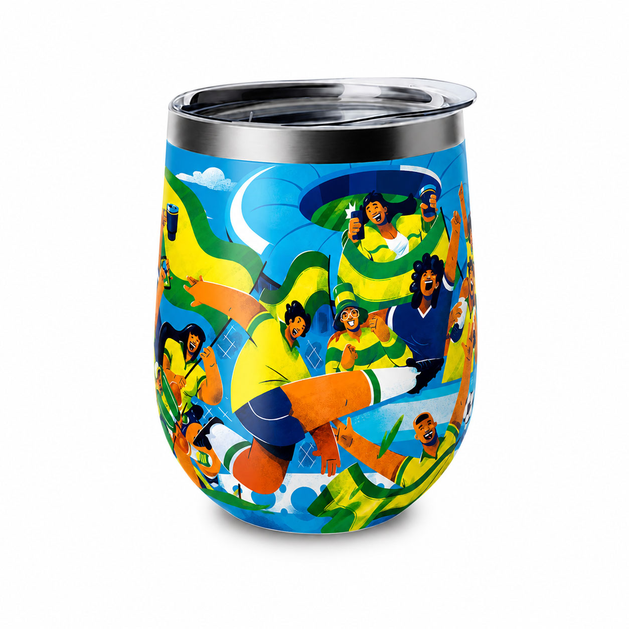 Brazil Football Fan Insulated Wine Tumbler