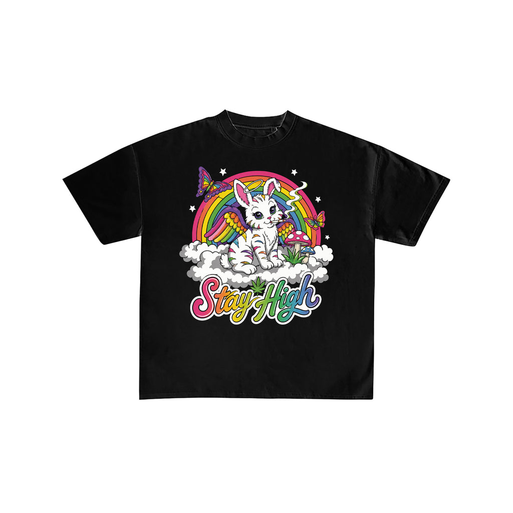 Stay High Trippy Rainbow Vintage Tee