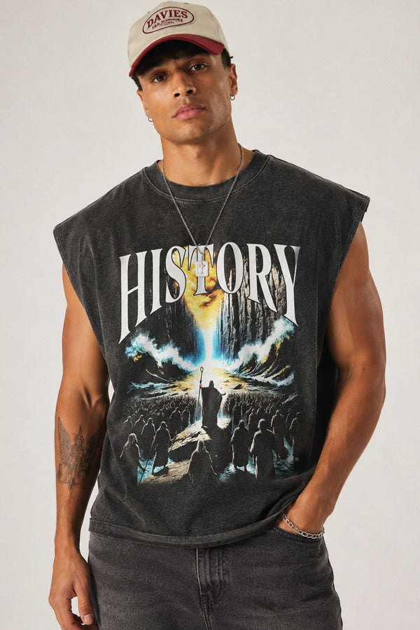 Moses Red Sea Muscle Tank Washed Cotton