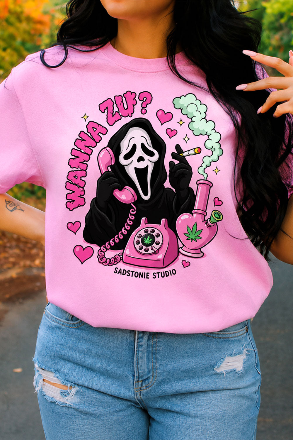 Wanna Zup Ghost Retro Streetwear Graphic Tee