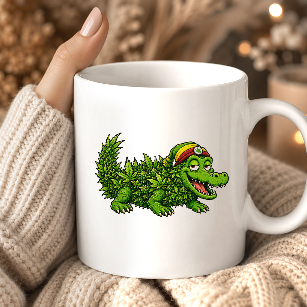 Funny Weed Gator Ceramic Coffee Mug